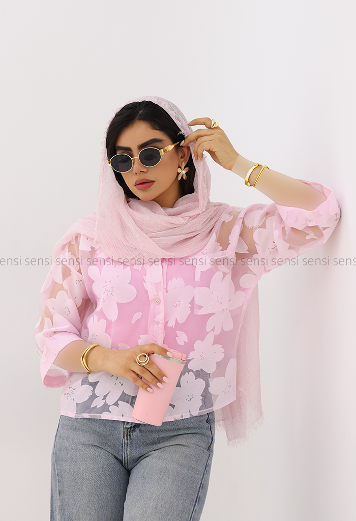 شومیز شیشه ای گلدار کد1006086